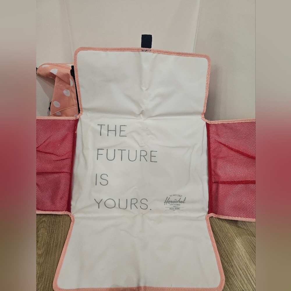 Herschel Supply Co. Strand Sprout Diaper Bag - Peach Polka Dot/Navy - Picture 7 of 8